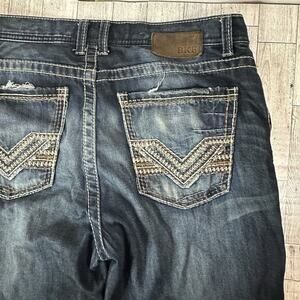 BKE Denim Jeans Men's 33S Blue Tyler Straight Leg Dark Wash Faded Western Casual